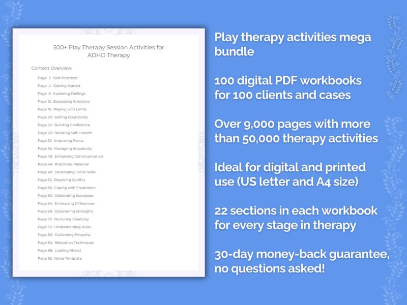 Play Therapy Activities Mega Bundle | Play Therapy Activities, Worksheet, Counseling, Template, Therapist Workbook, Psychologist, Tool - Image 3